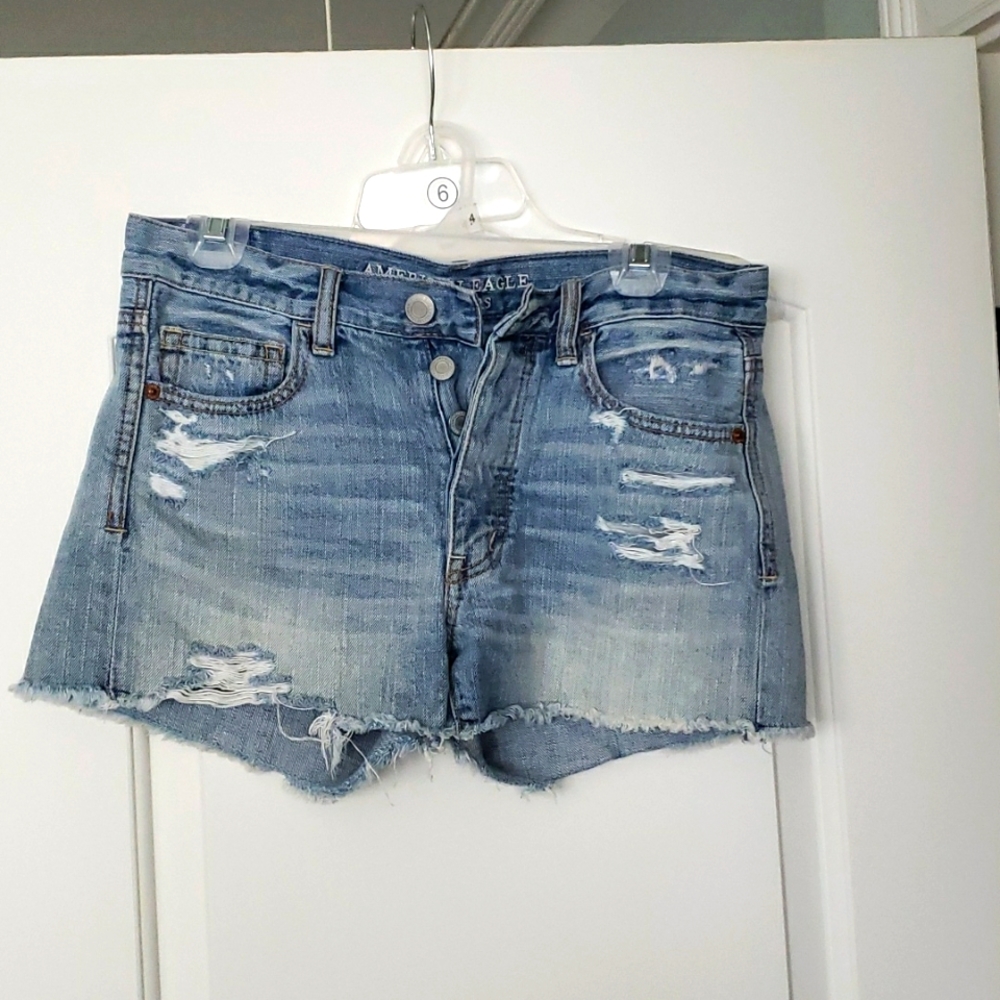 American Eagle button crotch distressed shorts